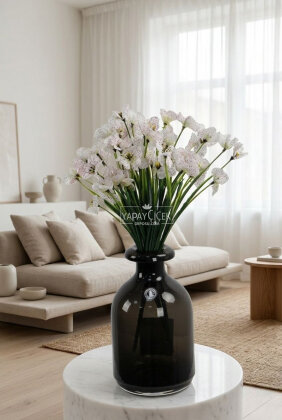 Yapay Çiçek 18'li Sienna Çiçeği Demeti 30 cm Beyaz - Yapay Çiçek Deposu