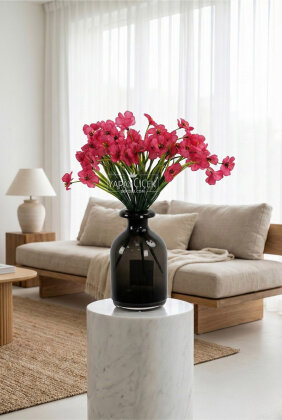 Yapay Çiçek 18'li Sienna Çiçeği Demeti 30 cm Fuşya - 2