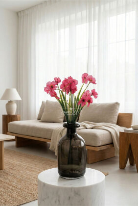 Yapay Çiçek 18'li Sienna Çiçeği Demeti 30 cm Fuşya - 4