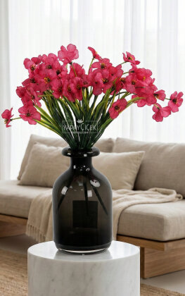 Yapay Çiçek 18'li Sienna Çiçeği Demeti 30 cm Fuşya - Yapay Çiçek Deposu