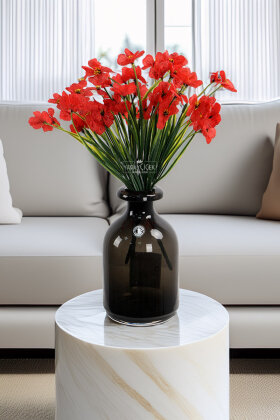 Yapay Çiçek 18'li Sienna Çiçeği Demeti 30 cm Kırmızı - Yapay Çiçek Deposu