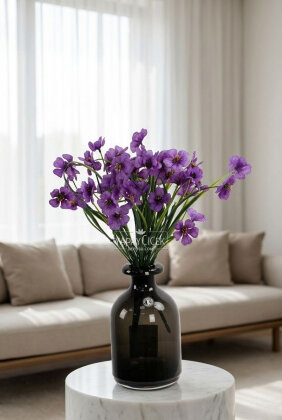 Yapay Çiçek 18'li Sienna Çiçeği Demeti 30 cm Mor - Yapay Çiçek Deposu