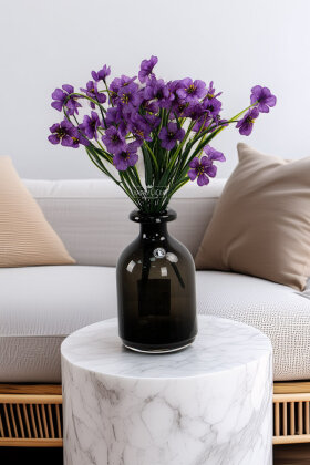 Yapay Çiçek 18'li Sienna Çiçeği Demeti 30 cm Mor - Yapay Çiçek Deposu