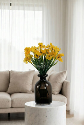 Yapay Çiçek 18'li Sienna Çiçeği Demeti 30 cm Sarı - 2