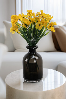 Yapay Çiçek 18'li Sienna Çiçeği Demeti 30 cm Sarı - Yapay Çiçek Deposu