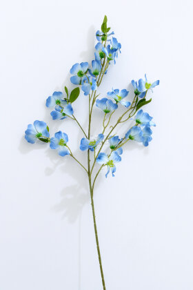 Yapay Çiçek 3 Dallı İri Nar Çiçeği Dalı 100 cm Mavi - Yapay Çiçek Deposu