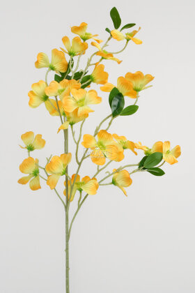 Yapay Çiçek 3 Dallı İri Nar Çiçeği Dalı 100 cm Sarı - Yapay Çiçek Deposu