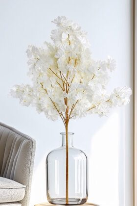 Yapay Çiçek 3 Dallı Japon Sakurası 105 cm Beyaz - Yapay Çiçek Deposu