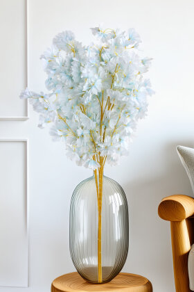 Yapay Çiçek 3 Dallı Japon Sakurası 105 cm Buz Mavisi - Yapay Çiçek Deposu