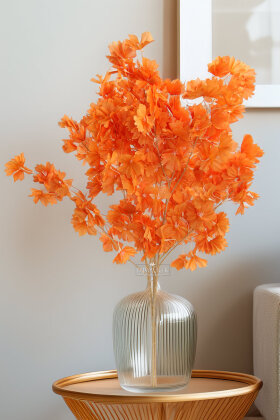 Yapay Çiçek 3 Dallı Japon Sakurası 105 cm Turuncu - Yapay Çiçek Deposu