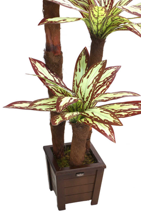 Yapay 3lü Ağaç 130 cm Kiremit-Yeşil - 3
