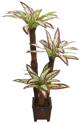 Yapay 3lü Ağaç 130 cm Kiremit-Yeşil - 5