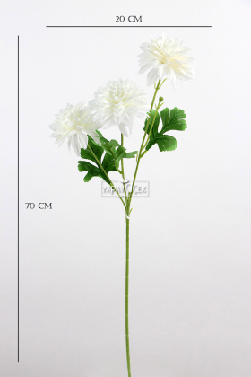 Yapay 3lü Gardenya Dalı 70 cm Beyaz - 3