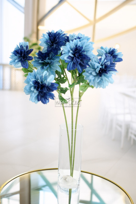 Yapay 3lü Gardenya Dalı 70 cm Mavi - Yapay Çiçek Deposu