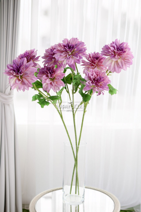 Yapay 3lü Gardenya Dalı 70 cm Mor - Yapay Çiçek Deposu