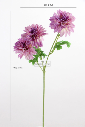 Yapay 3lü Gardenya Dalı 70 cm Mor - 3