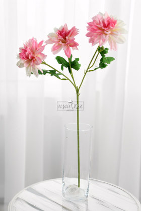 Yapay 3lü Gardenya Dalı 70 cm Pembe - Krem - 2