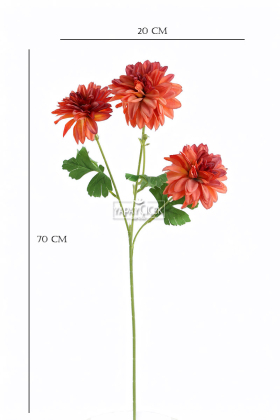 Yapay 3lü Gardenya Dalı 70 cm Kahve - 3
