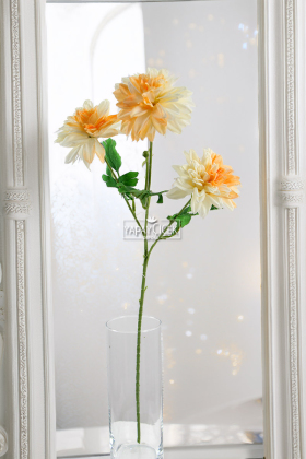 Yapay 3lü Gardenya Dalı 70 cm Krem - 2