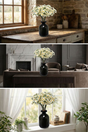 Yapay 100 Çiçekli Vadi Papatyası Demeti 35 Beyaz - 2