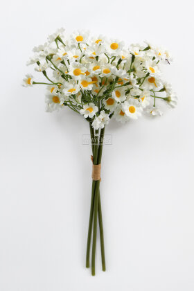 Yapay 100 Çiçekli Vadi Papatyası Demeti 35 Beyaz - 4