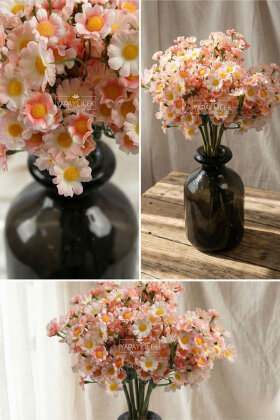 Yapay 100 Çiçekli Vadi Papatyası Demeti 35 Pembe - 2