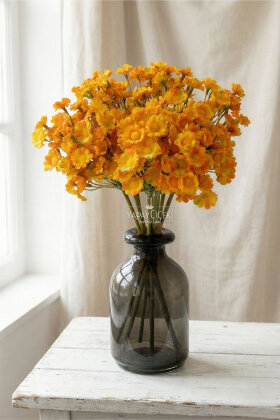 Yapay 100 Çiçekli Vadi Papatyası Demeti 35 Turuncu - Yapay Çiçek Deposu