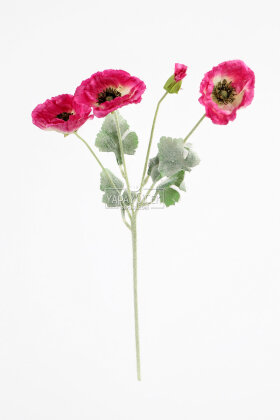 Yapay Çiçek 4lü Prenses Çiçeği Dalı 60 cm Fuşya - 4