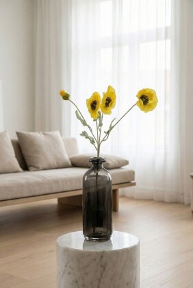 Yapay Çiçek 4lü Prenses Çiçeği Dalı 60 cm Sarı - 3