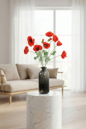 Yapay Çiçek 4lü Prenses Çiçeği Dalı 60 cm Kırmızı - Yapay Çiçek Deposu