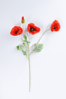 Yapay Çiçek 4lü Prenses Çiçeği Dalı 60 cm Kırmızı - 4