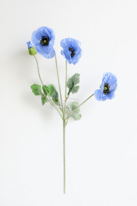 Yapay Çiçek 4lü Prenses Çiçeği Dalı 60 cm Mavi - 4