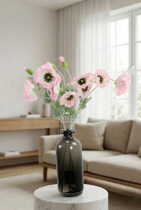 Yapay Çiçek 4lü Prenses Çiçeği Dalı 60 cm Pembe - Yapay Çiçek Deposu