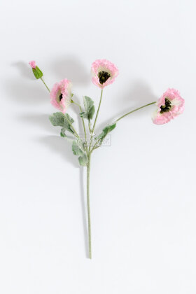 Yapay Çiçek 4lü Prenses Çiçeği Dalı 60 cm Pembe - 3