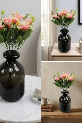 Yapay Çiçek 5 Dallı Elegance Tomurcuk Gül Demeti 30 cm Ebruli - 2