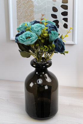 Yapay Çiçek 5 Dallı Elegance Tomurcuk Gül Demeti 30 cm Turkuaz-Mavi - Yapay Çiçek Deposu