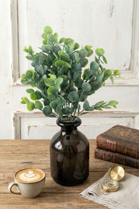  Yapay Yeşillik 5 Dallı Güz Okaliptusu 35 cm Açık Yeşil - 2