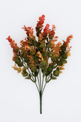  Yapay Yeşillik 5 Dallı Güz Okaliptusu 35 cm Kiremit - 3