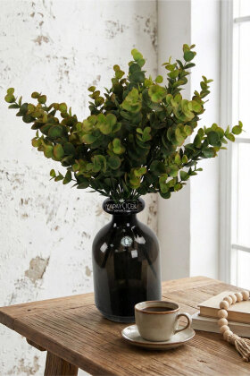  Yapay Yeşillik 5 Dallı Güz Okaliptusu 35 cm Yeşil - Yapay Çiçek Deposu