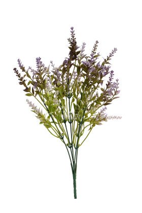 Yapay Bitki 5 Dallı Püsküllü Lavanta Demeti 38 cm Lila - 3