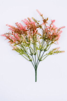 Yapay Bitki 5 Dallı Püsküllü Lavanta Demeti 38 cm Pembe - 3