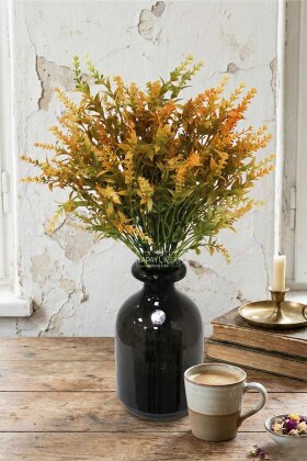 Yapay Bitki 5 Dallı Püsküllü Lavanta Demeti 38 cm Turuncu - Yapay Çiçek Deposu