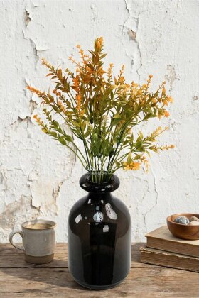 Yapay Bitki 5 Dallı Püsküllü Lavanta Demeti 38 cm Turuncu - 2