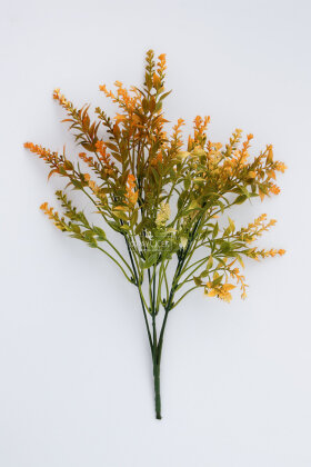 Yapay Bitki 5 Dallı Püsküllü Lavanta Demeti 38 cm Turuncu - 3