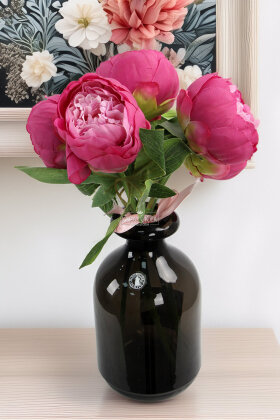 Yapay Çiçek 5'li İri Lüx Şakayık Gül Demeti 30 cm Fuşya - Yapay Çiçek Deposu