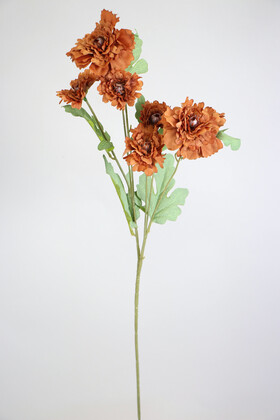 Yapay 6lı Gerbera Dalı 80 cm Kahverengi - 2