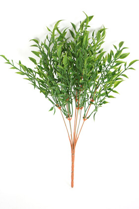Yapay 7 Dal Maple Bush Bitki Demeti Yeşil - Yapay Çiçek Deposu
