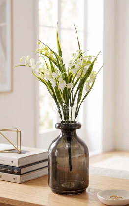 Yapay Bitki 7 Dallı Miyabi-Müge Çiçeği Demeti 35 cm Beyaz - 2