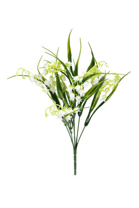 Yapay Bitki 7 Dallı Miyabi-Müge Çiçeği Demeti 35 cm Beyaz - 3