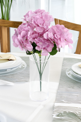 Yapay 7 Dallı Ortanca Demeti 40 cm Lila - 2